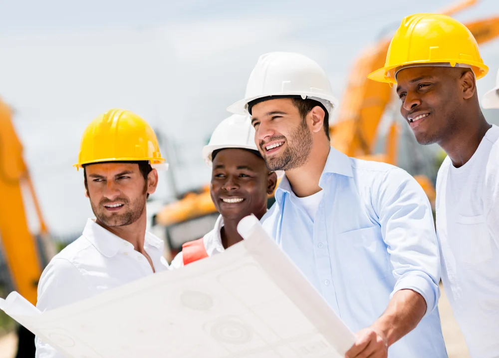 Construction estimator reviewing plans